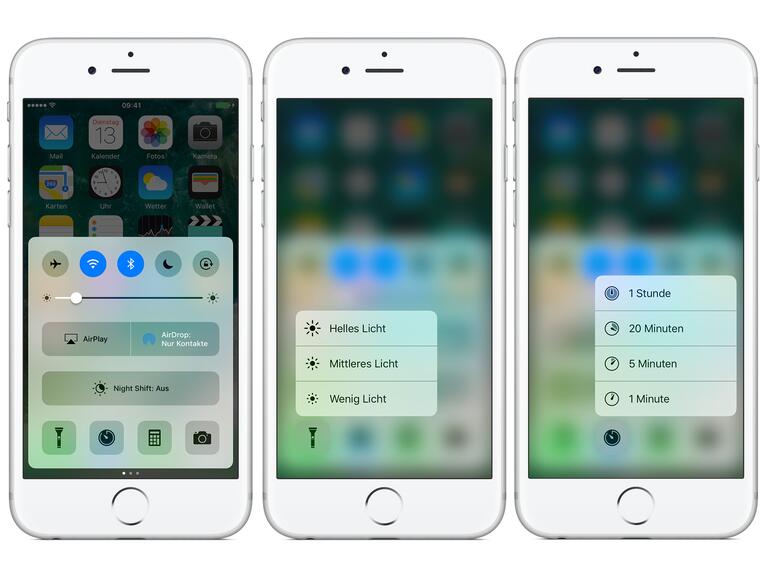 Auch 3D Touch ist in das Kontrollzentrum eingekehrt