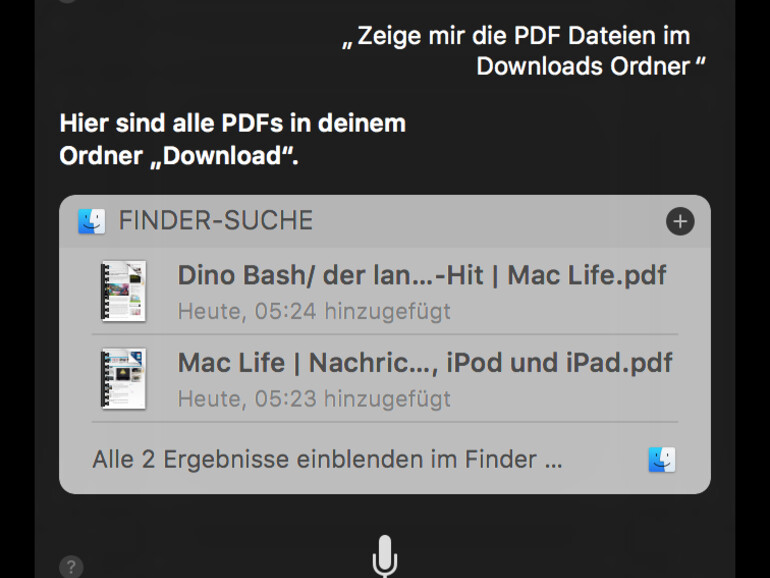 Siri sortiert Dateien in macOS Sierra