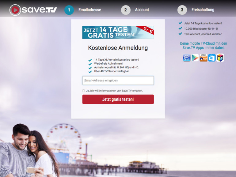 Gratis anmelden bei save.tv