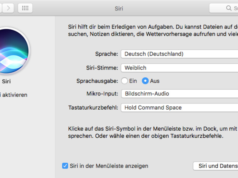 Systemeinstellungen > Siri. Deaktivieren Sie den Sprachassistenten.