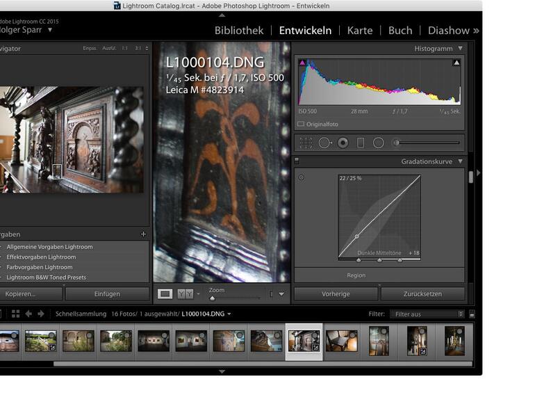 Lightroom bietet nicht nur eine gute Verwaltung der Bilder, sondern auch sehr ausgefeilte Möglichkeiten zur hochwertigen Bearbeitung.