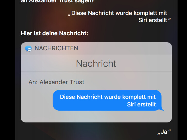 Nachricht per Siri versenden