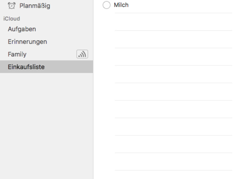 Einkaufsliste als Erinnerung