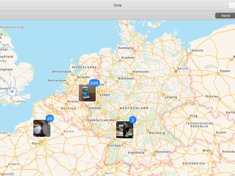 Orte-Album in Fotos-App