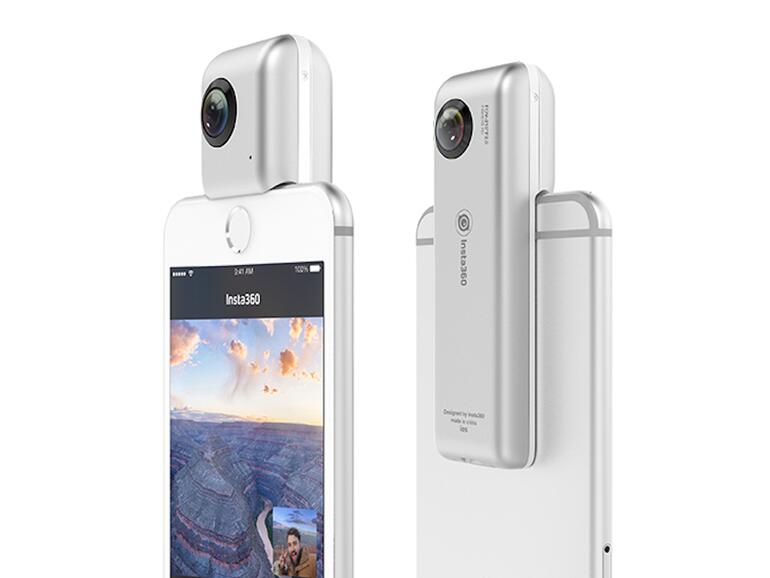Insta360 nano auf einem iPhone montiert