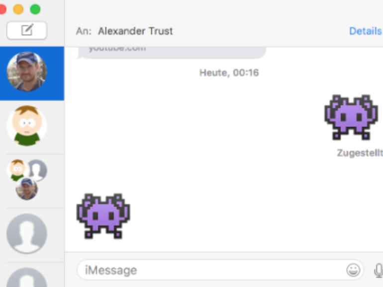 Nachrichten-Fenster mit riesigen Emoji