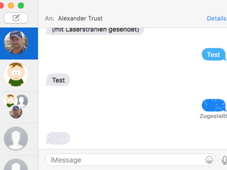 Effekte in Nachrichten-App in macOS Sierra