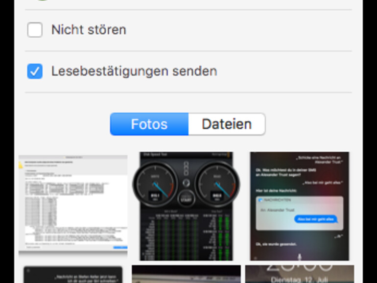 Detaildialog in Nachrichten-Fenster