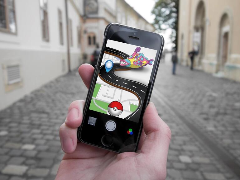 Augmented Reality am iPhone 7 mit Pokémon Go.