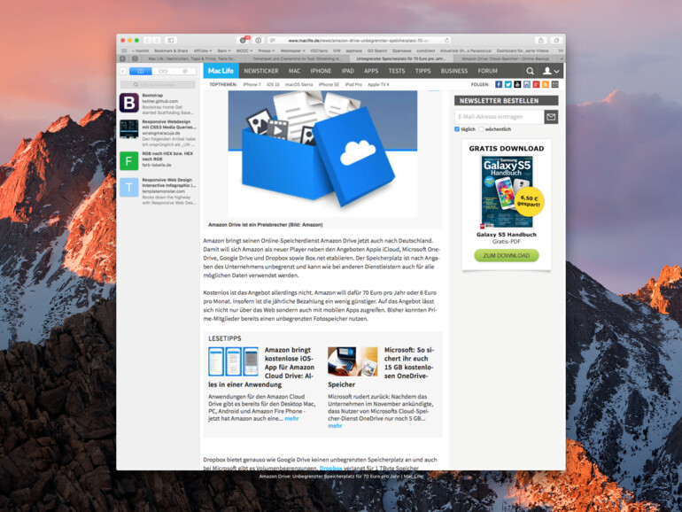 Safari 10 in macOS Sierra