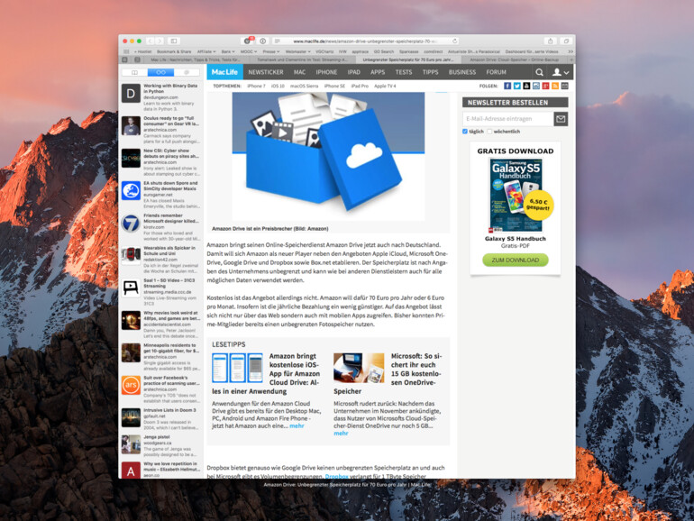 Safari 10 in macOS Sierra