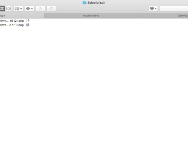 Schreibtisch mit Synchronisierung im Finder