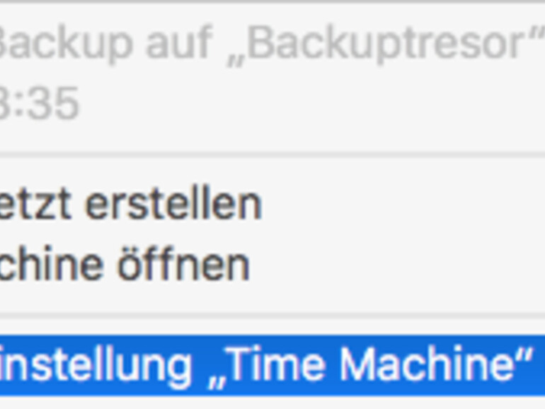 Time Machine Kontextmenü