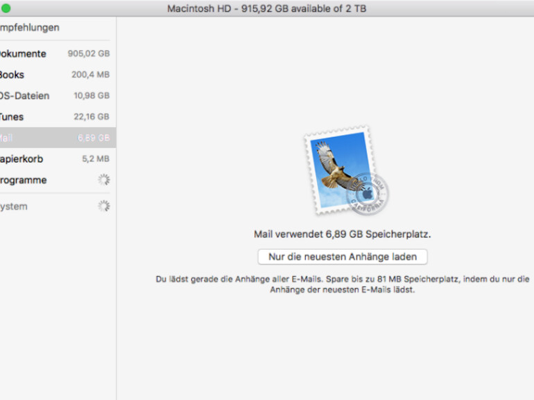 Optimierungsvorschläge für Mail in Systeminformationen