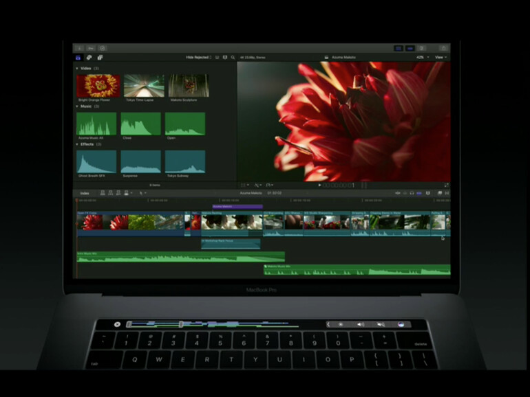 Final Cut Pro X 10.3 auf dem neuen MacBook Pro