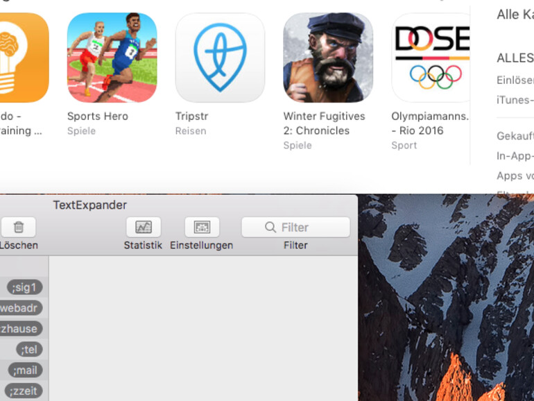 Fenster in macOS Sierra kleben vertikal aneinander