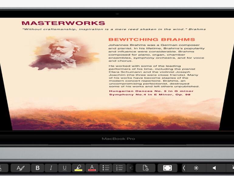 Microsoft Word auf dem MacBook Pro mit Touch Bar