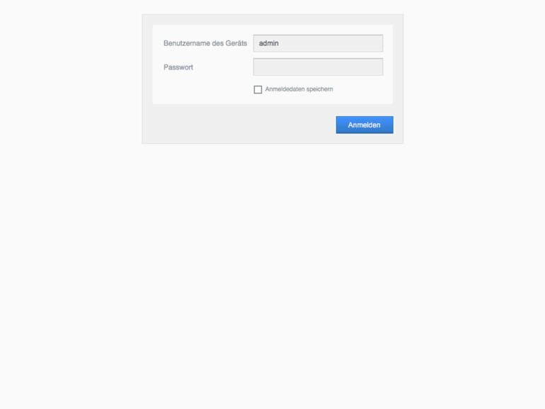 1. Lokal am WD My Cloud Mirror als Admin-Nutzer anmelden