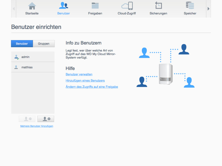 2. Im Bereich die Schaltfläche „Benutzer hinzufügen“ wählen