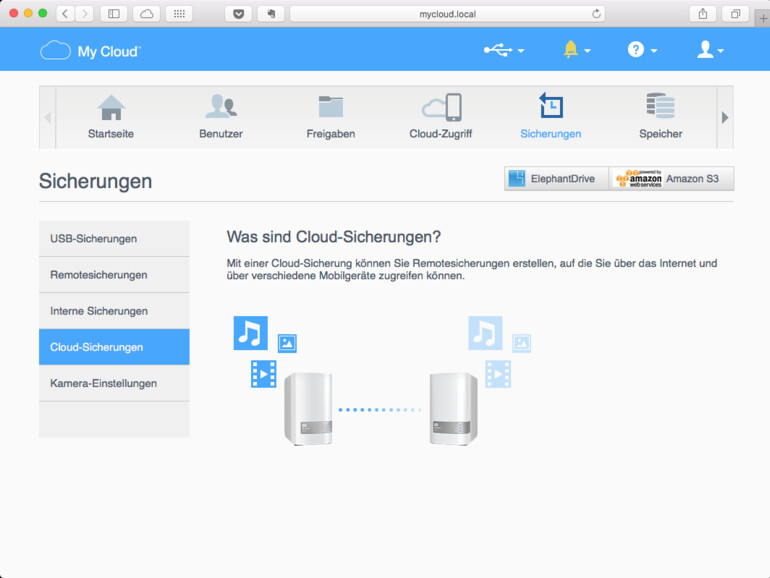 Cloud-Sicherungen speichern die Personal-Cloud im Rechenzentrum eines Dienstleisters