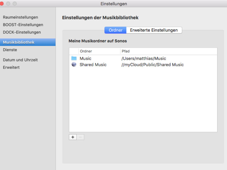 ... der Musikordner vom eigenen Mac kann jetzt entfernt werden