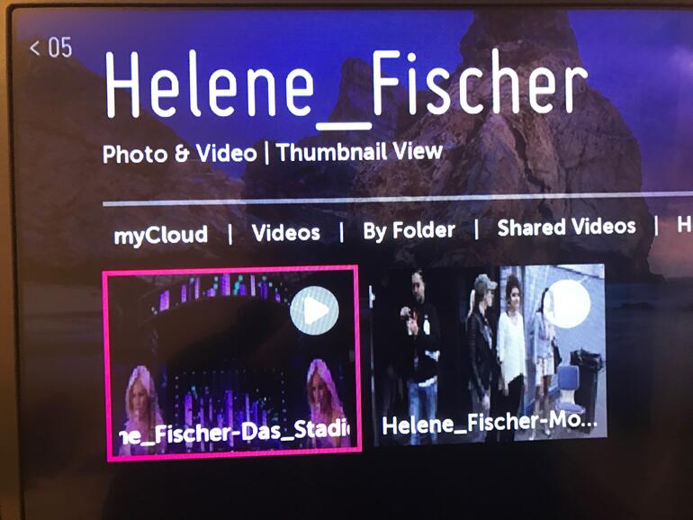Das gespeicherte Konzert von Helene Fischer wird vom NAS als Stream empfangen