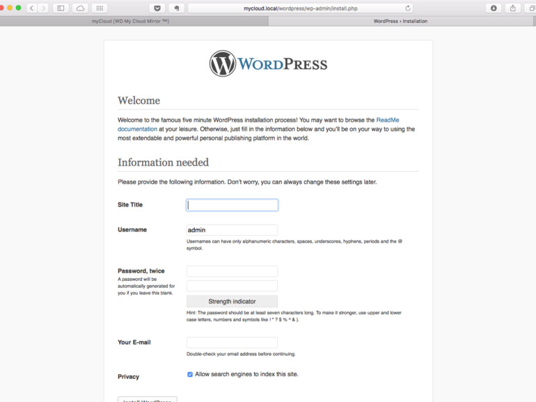 Als privates Blog oder als Entwicklungsumgebung für andere Blogs bietet sich eine Installation auf dem NAS an