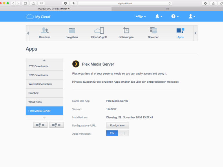 Zur Konfiguration dient ein eigener Interface