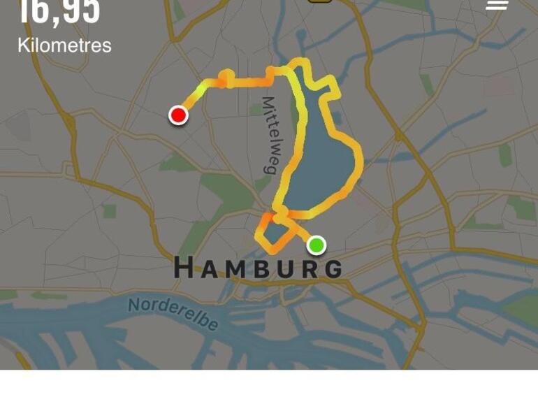 Nach dem Lauf gibt es den Lauf auf einer Karte und weitere Lauf-Daten