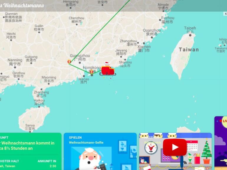 Weihnachtsmann-Tracker von Google