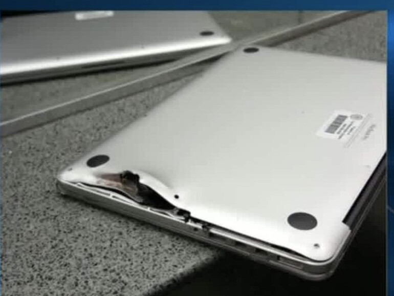 Das getroffene MacBook Pro