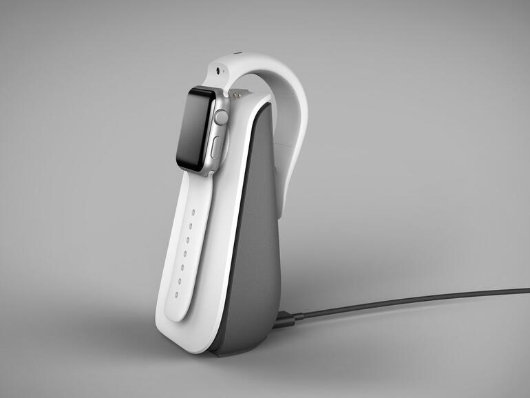 Uhrarmband mit Kamera in Ladeschale