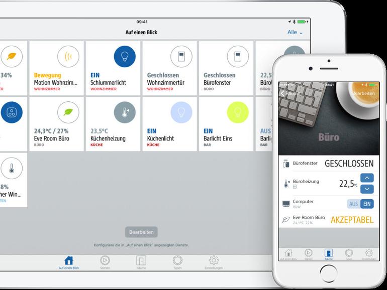 Elgatos Produkte der Eve-Serie sind HomeKit-kompatibel und lassen sich per Apps steuern.