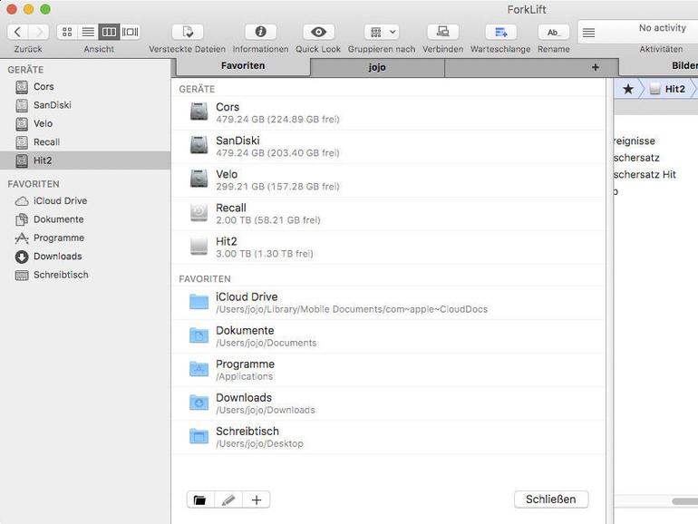 Screenshot aus ForkLift