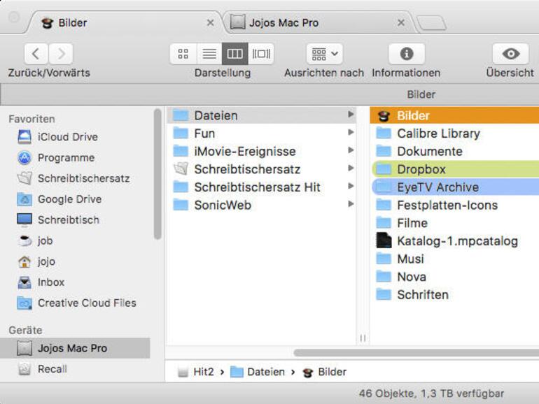 Screenshot aus TotalFinder