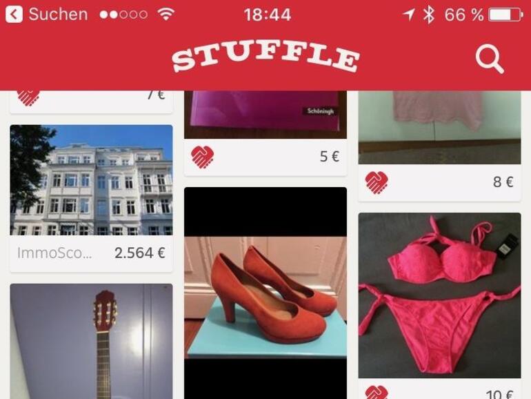 Screenshot der Stuffle-App