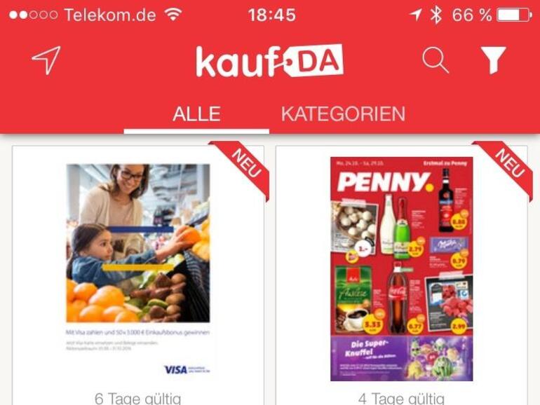 Screenshot der KaufDa-App