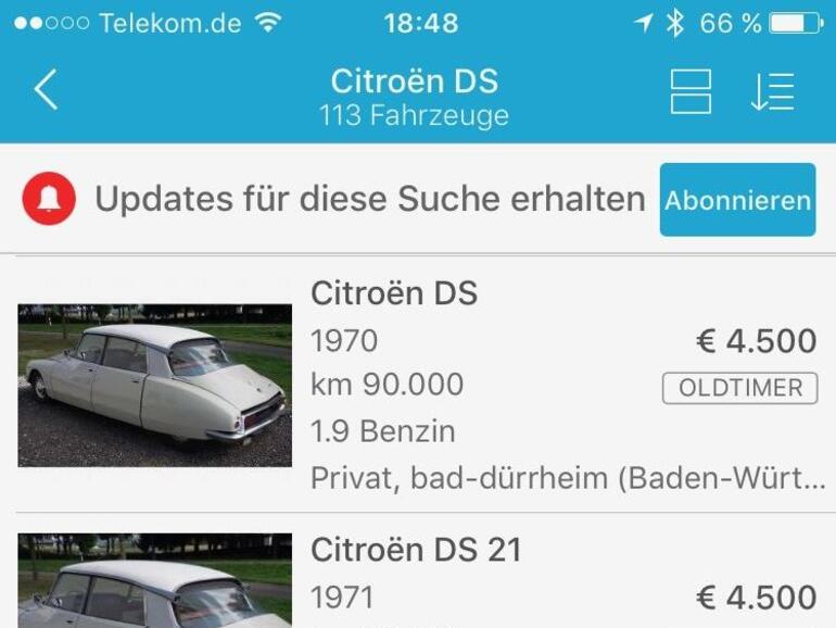 Screenshot der AutoUncle-App
