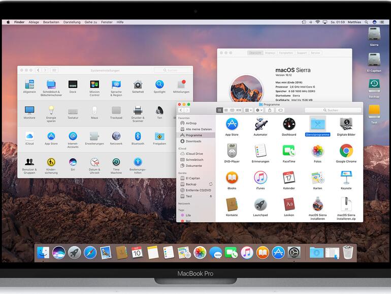 macOS Sierra auf dem MacBook Pro