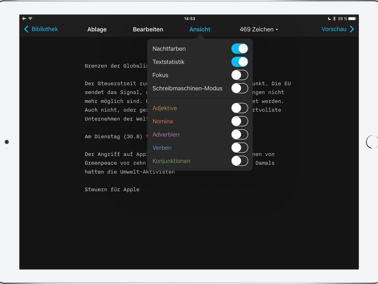iA Writer mauserte sich zur nahezu perfekten Schreibmaschine für iOS auf dem iPad.