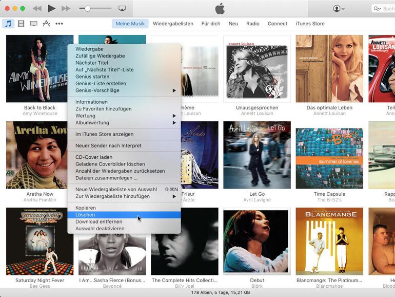 Titel aus dem iTunes Store können Sie gefahrlos in iTunes löschen …
