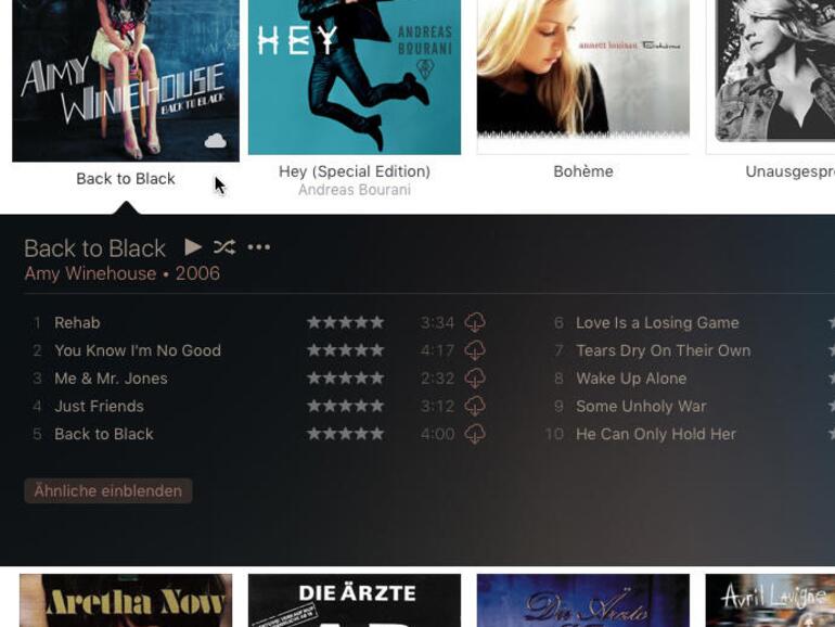 … wo sie am Cloud-Icon zu erkennen sind. Sie lassen sich neu laden oder aus dem Store streamen.