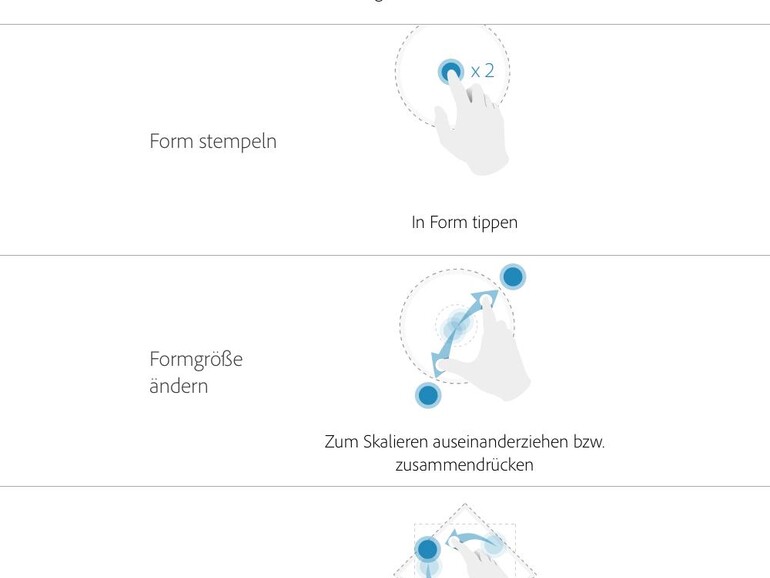 Für Zeichenprogramme besonders praktisch ist die Multitouch-Funktionalität des iPad.