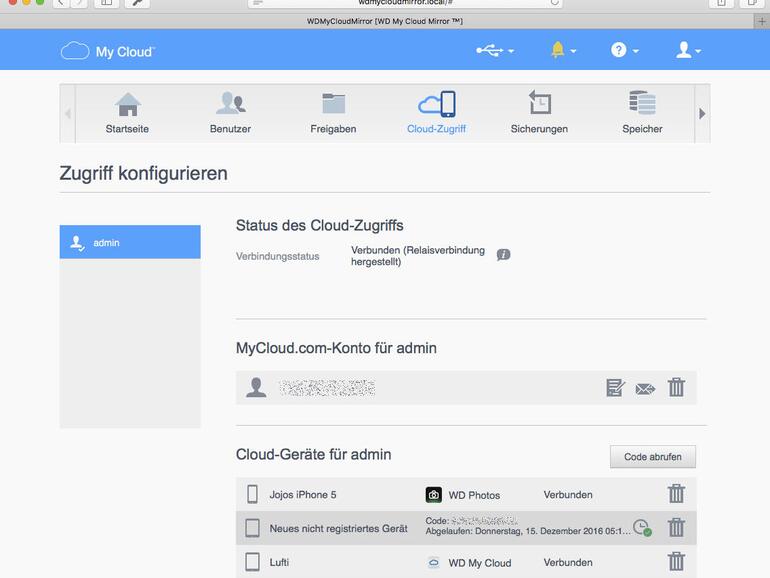 Konfiguration der WD My Cloud