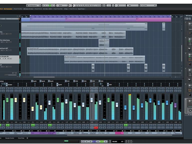 Projektfenster von Cubase 9 Pro