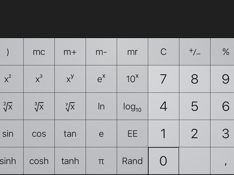 Taschenrechner-App auf dem iPhone