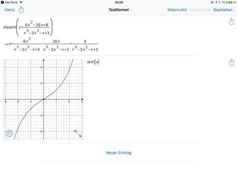 PocketCAS geht mit seiner Fähigkeit, symbolische Mathematik zu betreiben, weit über klassische Taschenrechner-Apps hinaus.