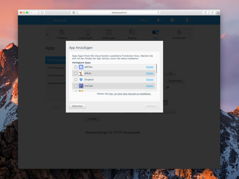 WD My Cloud Mirror: Installation neuer Apps, um die Funktionen zu erweitern
