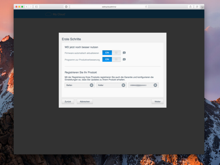 WD My Cloud Mirror: Setup ist beinahe fertig