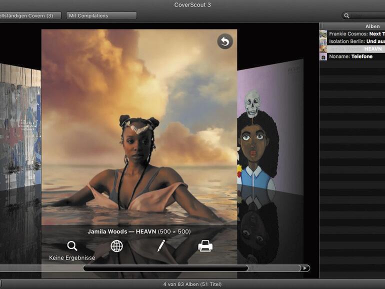 Fehlen die Cover bei Titeln oder ganzen Alben kann CoverScout hochauflösenden Ersatz anbieten.